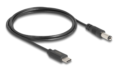DELOCK καλώδιο USB-C σε DC 5.5 x 2.1mm 85397, 1m, μαύρο