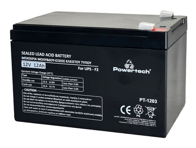 POWERTECH μπαταρία μολύβδου PT-1203 για UPS, 12V 12Ah, F2