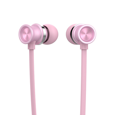 CELEBRAT earphones με μικρόφωνο D7, 3.5mm σύνδεση, Φ10mm, 1.2m, ροζ